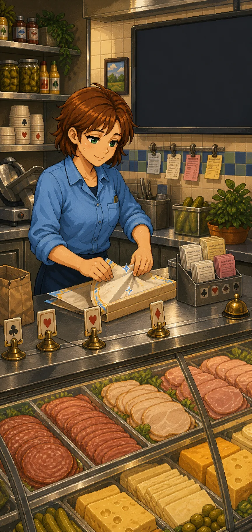 Mom at the deli counter representing Battletaire helper systems.